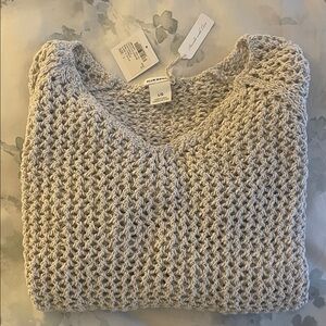 Club Monaco Cream Open Stitch Sweater